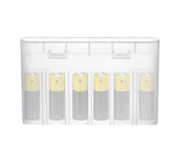 Boîte de rangement pour piles | Petit organiseur de piles transparent à 6 compartiments | Conteneur de protection pour piles, robuste et polyvalent pour piles boutons, Attribut unique, Refer to