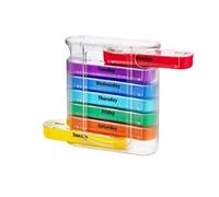Boîte de rangement pour pilules - Organiseur hebdomadaire hermétique - Boîte à médicaments sûre - 4 compartiments - Trieur quotidien - Séparateur de pilulier compact - Étui de tablette de voyage