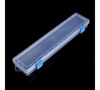 Boîte de rangement pour pinceaux et stylos aquarelle, organiseur en plastique 33 x 7 x 3,5 cm, couvercle à charnière pour un accès facile, idéal pour les outils de dessin, la couture et les