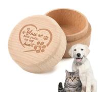 Boîte de rangement pour poils d'animaux de compagnie - Urne en bois gravée - Urne pour chien ou chat - Boîte de rangement pour poils d'animaux, dents, petites cendres, stockage mémorial ou hommage