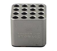 Boîte de rangement pour pointes de fer à souder avec 16 trous multi-grille pour C115 C210 C245 T12 compatible avec noyau chauffant et support de buse, alliage de magnésium et de silicone, argent