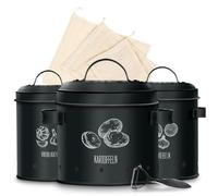 Boîte de rangement pour pommes de terre lot de 3 métal éplucheur et sac inclus