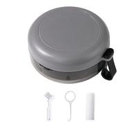 Boîte de rangement pour prothèses dentaires avec miroir résistant aux fuites - Portable - Support de voyage pour prothèses dentaires - Boîte de nettoyage - Gris