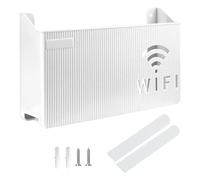 Boîte De Rangement Pour Routeur 1 Pièce, Équipée De Colle Et De Vis, Boîte De Rangement Murale, Support De Rangement Pour Décoration Intérieure, Support De Rangement Mural Pour Salon