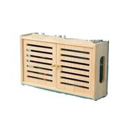 Boîte de rangement pour routeur à fixation murale Support de rangement Wi-Fi sans perforation, boîte for routeur fil, étagère murale en bois massif for décodeur protection for chat(A 48.5X12X28CM)