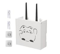 Boîte de rangement pour routeur WiFi - Organiseur de câbles mural | Support de routeur réseau peu encombrant, boîte de câblage cachée, étagère de récepteur de télévision intelligente pour la gestion