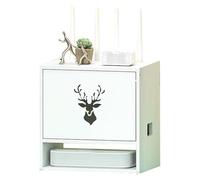 Boîte de Rangement pour routeur WiFi, Rangement Box Internet, Hider Support De Routeur Armoire De Rangement De Bureau, pour Gestion des câbles pour Salon,Chambre(White Maple)