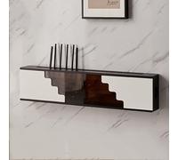 Boîte de rangement pour routeur WiFi sans fil, étagère murale avec gestion des câbles, design en bois et verre pour une décoration organisée - Solution de rangement pour la maison
