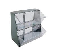 Boîte de rangement pour sachets de thé à double couche pour bureau ou table basse, organiseur compact pour capsules de café et de thé, étagère en plastique peu encombrant pour la cuisine ou le salon
