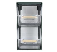 Boîte de rangement pour sachets de thé, organisateur de grande capacité pour sachets de thé, capsules, masques faciaux, maison, bureau, matériau PP PS PET 13,5 x 15,5 x 25,5 cm (Verte)