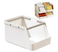 Boîte de rangement pour sachets de thé - Organiseur de paquets alimentaires avec poignée - Organisateur de maquillage, récipient de rangement multifonction pour cuisine, garde-manger, comptoir