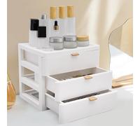 Boîte de rangement pour salle de bain avec 3 tiroirs - Organiseur de cosmétiques - Tiroirs - Organiseur de bureau - Mini commode - Boîte à tiroirs A4 - Pour livres, bijoux, cosmétiques