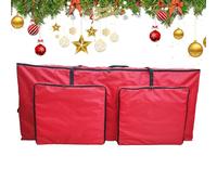Boîte de rangement pour sapin de Noël réutilisable et étanche à la | Conteneur de sapin de Noël avec grandes poignées pour déménagement, camping, garage, vêtements d'hiver, couronne, jouets