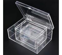 Boîte de rangement pour spécimen en plastique transparent pour utilisation de bureau (E)