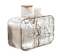 Boîte de rangement pour tampons, support pour tampons en coton, étagère sans perçage, support pour récipient de rangement sans perçage, étagère pour salon avec 2 compartiments