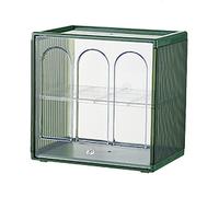 Boîte de rangement pour tasses à café, étagère transparente pour bureau, organiseur de bar à café, support pour tasses à thé, pour armoire (Blanc) (Vert foncé)
