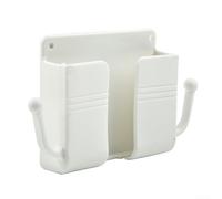 Boîte de rangement pour télécommande, support mural sans perforation pour télévision, télécommande AC, téléphone portable, étagère (blanc)