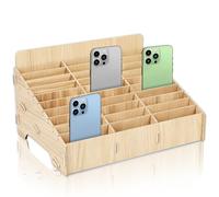 Boîte de rangement pour téléphone portable, 30 grilles en bois, rangement pour école, garage de téléphone portable, support pour calculatrice, boîte de rangement pour salle de ole, salle de