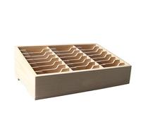 Boîte de Rangement pour Téléphone Portable, Boîte de Rangement de Bureau en Bois à 24 Grilles, Organisateur de Téléphone Portable, Bois de Pin Durable, Support