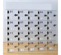 Boîte de rangement pour téléphone portable en acrylique, support de bureau, armoire murale avec serrures et clés - Organisateur sécurisé pour smartphone à 20 emplacements, idéal pour le bure