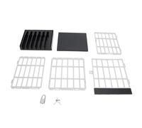 Boîte de rangement pour téléphone portable - En plastique transparent - Avec porte verrouillable - Support de téléphone portable - Casier pour salle de ureau, réunion, fête (gris noir)