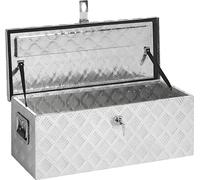 Boîte de rangement pour timon Boîte en aluminium en tôle striée pour voiture remorque caravane rectangulaire 760x320x270 mm