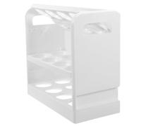 Boîte de Rangement pour Œufs à 3 Niveaux en ABS Blanc, Pliable | Organisation du Réfrigérateur, Accès Basculant Pratique, pour Œufs de Poule Canard, Grosse Capacité
