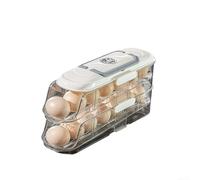 Boîte de rangement pour œufs de réfrigérateur avec design transparent empilable, couvercle de protection et poignée pour faciliter le transport et l'organisation des œufs de cuisine (A)
