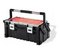 Keter Boîte à outils Cantilever Combo 22 – Grande 2 niveaux, 11 compartiments amovibles, Noir/Rouge