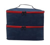 Boîte de rangement pour vernis à ongles NailTech - Double couche - Sac de transport avec poignée - Étui de rangement pour vernis à ongles, Bleu/rouge, Beauté de masse