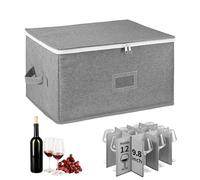 Boîte de rangement pour verres à vin - Rangement de verrerie avec séparateurs pour porcelaine fine, organisateur de stockage de verres et tasses à vin | Fournitures de déménagement et de conteneur