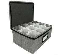 Boîte de rangement pour verres à whisky avec 12 compartiments, tissu Oxford, avec séparateurs et poignées pour verres à whisky Glencairn