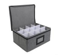 Boîte de rangement pour verres à whisky avec poignées de séparation - 13 x 30 x 23 cm - Housse de protection en tissu Oxford pour verres Glencairn - Boîte de transport empilable rigide pour la maison