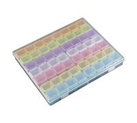 Boîte de rangement pratique à 56 compartiments pour bijoux en strass et perles de cristal