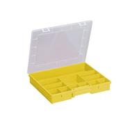 Boîte de rangement - Pressel - Euro Plus Basic - 15 pochettes - Jaune - Transparent