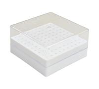Boîte de rangement professionnelle pour outils de manucure - 100 emplacements - Couvercle transparent - Accessoires pour forets à ongles - Pour homme et femme - Boîte de rangement