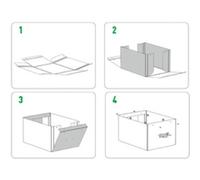 Boîte de rangement Puro, carton, 7 L, set de 2, noir