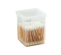 Boîte de rangement Q Tip avec couvercle, support Qtip avec couvercle, étui de rangement pour cosmétiques pour tampons de maquillage, boîte de rangement, boîte de rangement