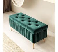 Boîte de rangement rectangulaire en bois pour chambre à coucher et entrée - Récipient élégant 60 x 40 x 45 cm - Meuble pour décoration d'intérieur, solution gain de place