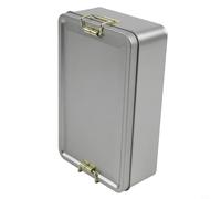 Boîte de rangement rectangulaire en fer blanc avec couvercles pour thé, cookies, collations, aliments, organisateur de maison, cuisine, garde-manger, fermeture hermétique (L)