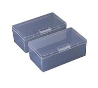 Boîte de rangement rectangulaire en plastique transparent avec couvercle 16 x 8,8 x 6 cm pour petits objets