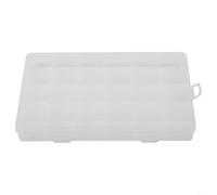 Boîte de rangement rectangulaire transparente en plastique à 24 compartiments pour bijoux, boucles d'oreilles, bagues, perles, petits accessoires, pilules, médicaments, voyage