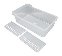 Boîte de Rangement Réfrigérateur avec 2 Compartiments Divisés, Bac de Rangement Transparent 40x16x14,1cm - Grande Capacité, Accès Facile, Organisation Optimale pour Cuisine et (L)