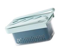 Boîte de Rangement Réfrigérateur Coulissante 1 Pièce en Pp et Silicone | Bleu, Drainage D’eau Intégré, Conservation des Aliments, Rangement Ordonné