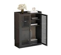Boîte de rangement réglable en bambou pour routeur, design épais, montage mural, étagère WiFi de grande capacité pour le salon (noir, 59 x 25 x 82 cm)