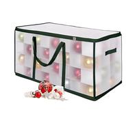 Boîte de Rangement Relaxdays, 128 Boules de Noël, 37 x 73 x 36 cm, Plastique/Carton, Vert Transparent