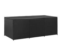 Boîte de rangement - Résine tressée - 180x90x70 cm - Noir - Mécanisme de levage à gaz