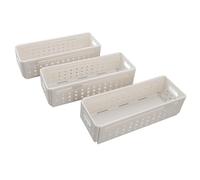 Boîte de Rangement Rétractable 3 Pièces, Conteneur de Stockage Extensible en Matière Plastique, Bac de Rangement Empilable, Organisateurs de Couverts pour les Courses de Cuisine