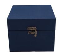 Boîte de rangement rétro élégante et résistante aux chocs pour tête de poupée articulée 1/4, pour tour de tête de 18 à 19,5 cm (Bleu foncé)