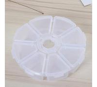 Boîte de rangement ronde en plastique avec 8 compartiments pour organiser les cosmétiques, bijoux, pilules et petits accessoires